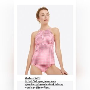 Tankini and high-waisted bottoms swimsuit set size 12 pink gingham